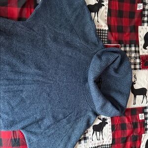 White House Black Market Blue Turtleneck Sweater